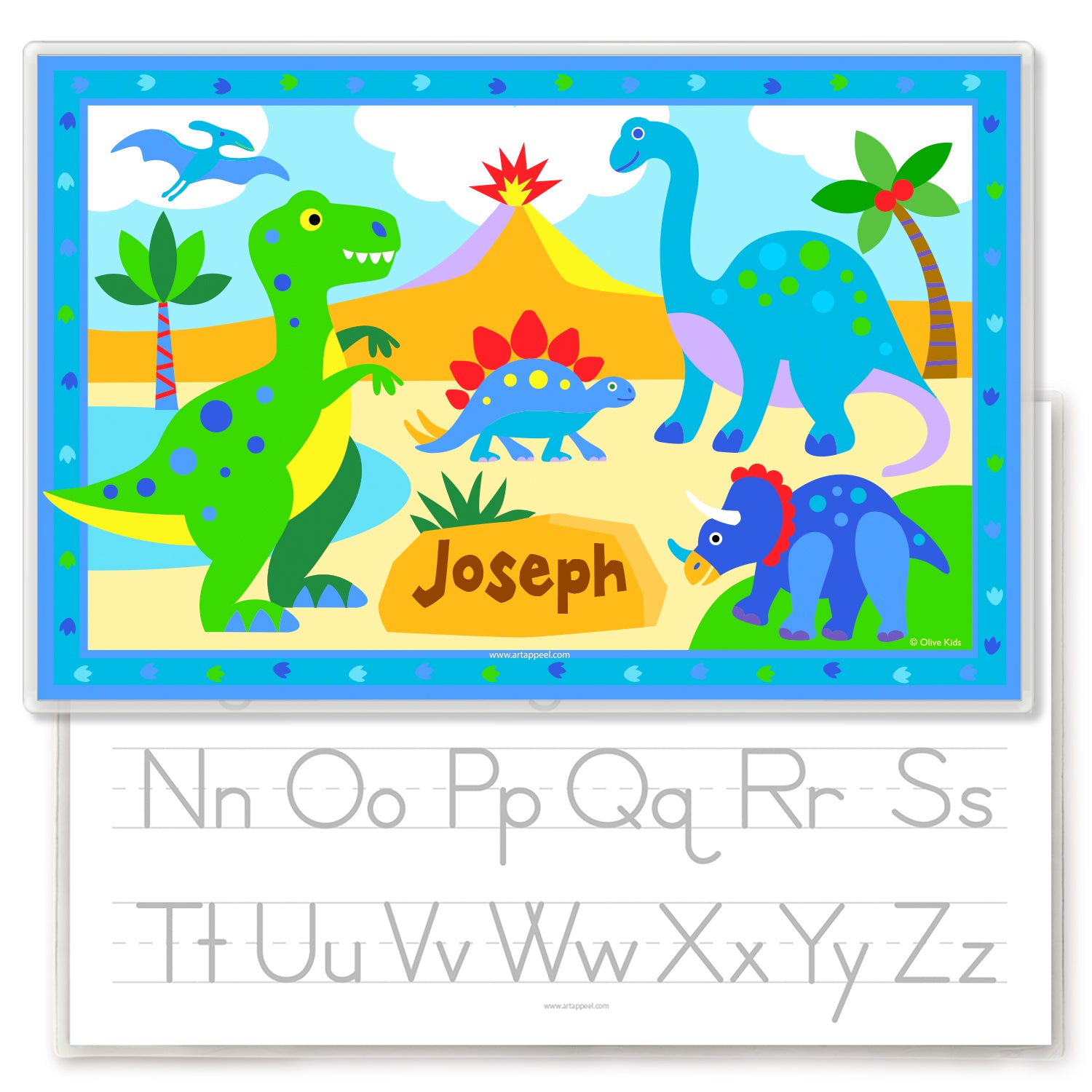 Dinosaur Personalized Kids Placemat – Art Appeel