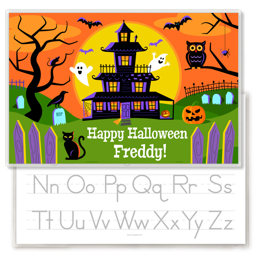 Halloween Haunted House Personalized Kids Placemat