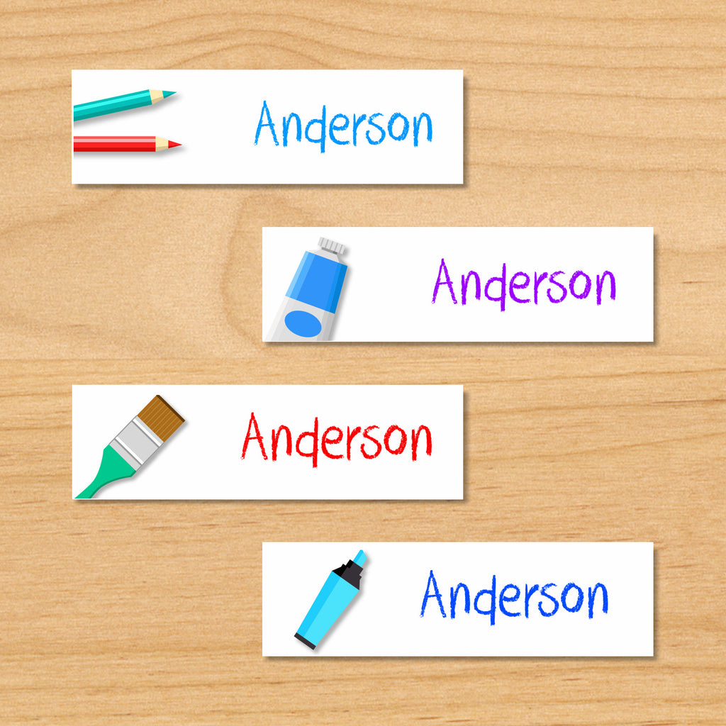 Arts and Crafts Personalized Kids Waterproof Labels - Mini Labels