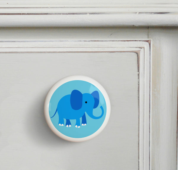 Elephant - Endangered Animals Small Ceramics Kids Drawer Knob by Olive Kids from Art Appeel