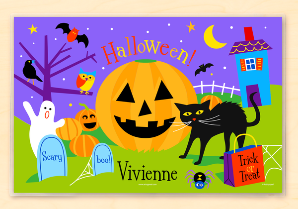 Halloween Pumpkin Personalized Kids Placemat