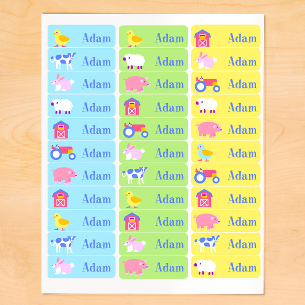 Country Baby Personalized Rectangle Kids Waterproof Labels