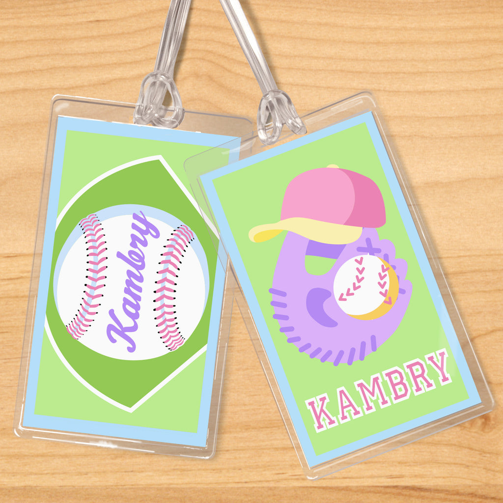 Softball Personalized Kids Name Tag Set by Olive Kids