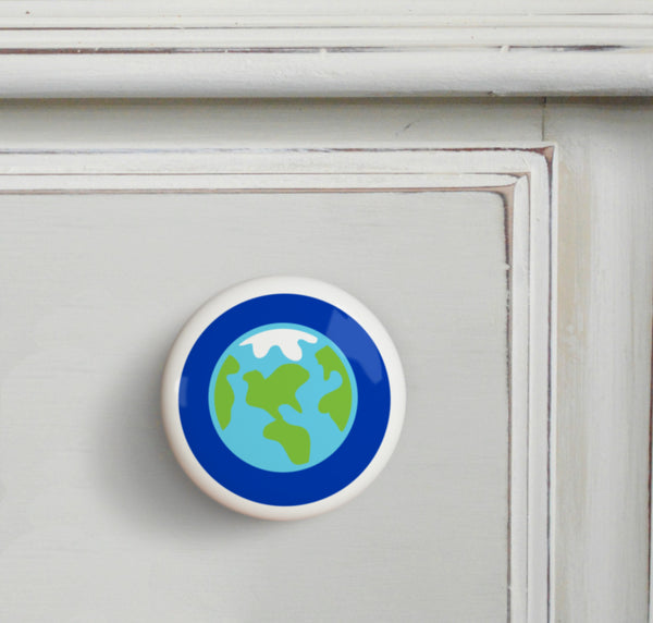 Earth - Out of This World Small Ceramics Kids Drawer Knob by Olive Kids from Art Appeel