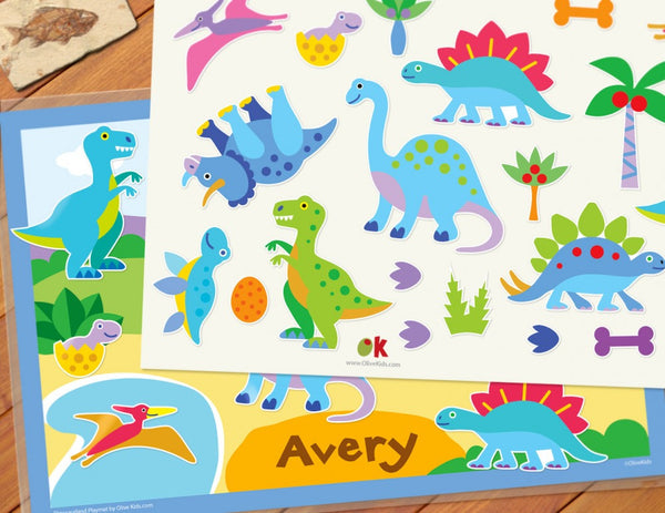 Dinosaur Land Personalized Kids Playmat