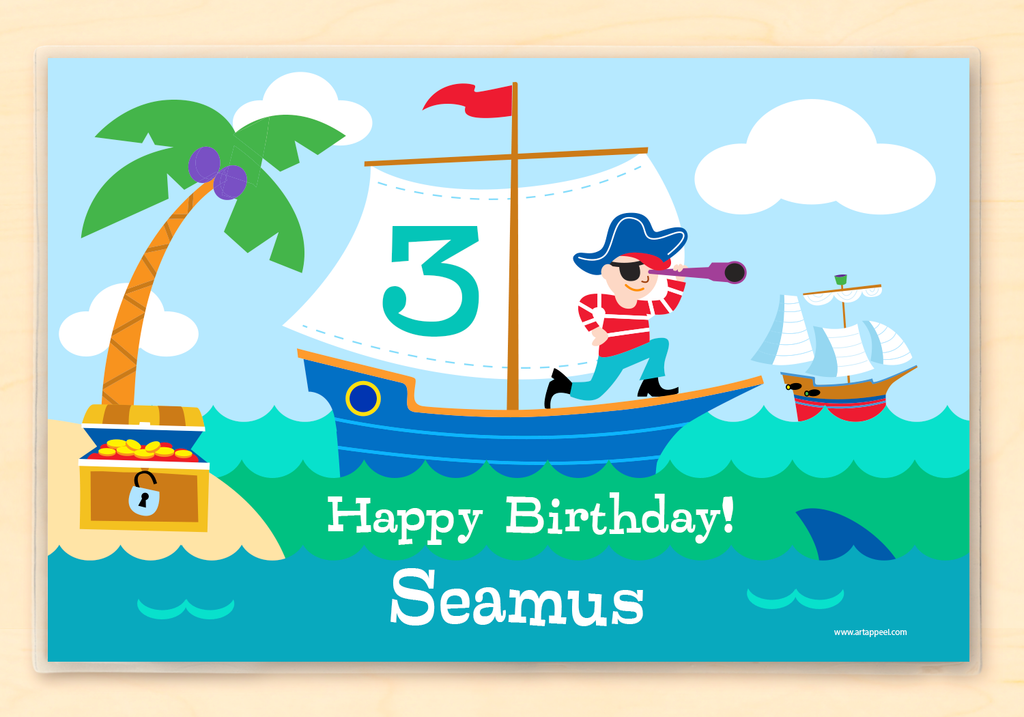 Pirates Birthday Personalized Kids Placemat