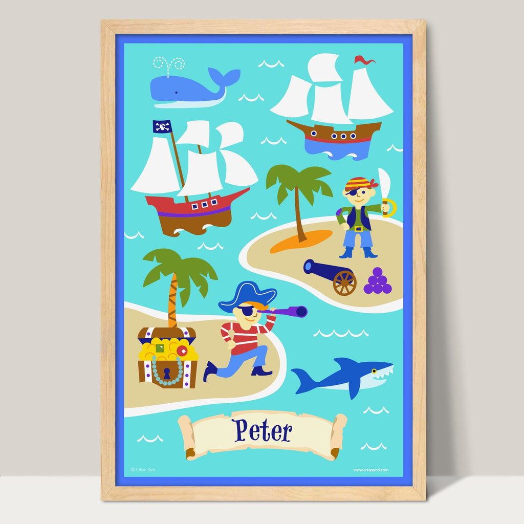 Pirates Personalized Kids Art Print