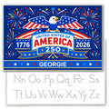 Celebrate America’s 250th birthday with our Personalized America’s Birthday Placemat. This star-spangled design features a cheerful bald eagle, bursting fireworks, waving red-and-white stripes, and bold patriotic details surrounding your child’s name right in the center.

It’s like bringing a backyard Fourth of July party right to the table—where every meal comes with a few extra oohs, ahhs, and eagle-sized smiles.

Add your child’s name and make every bite feel birthday-party official with our America’s Bi