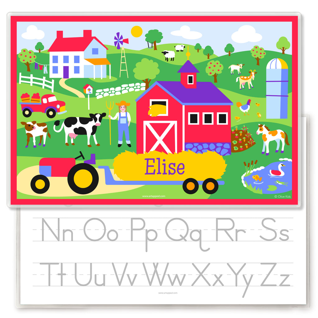 Girls Country Farm Personalized Kids Placemat