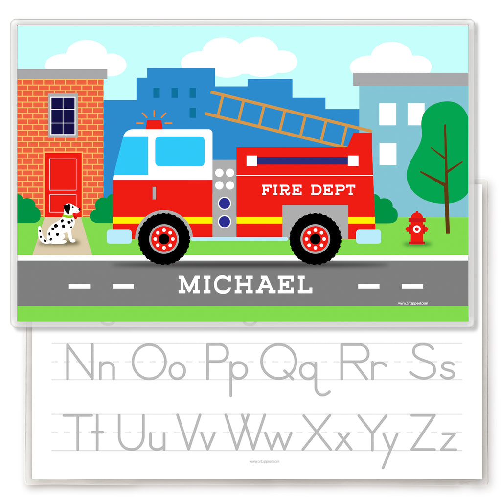 Firetruck Personalized Kids Placemat