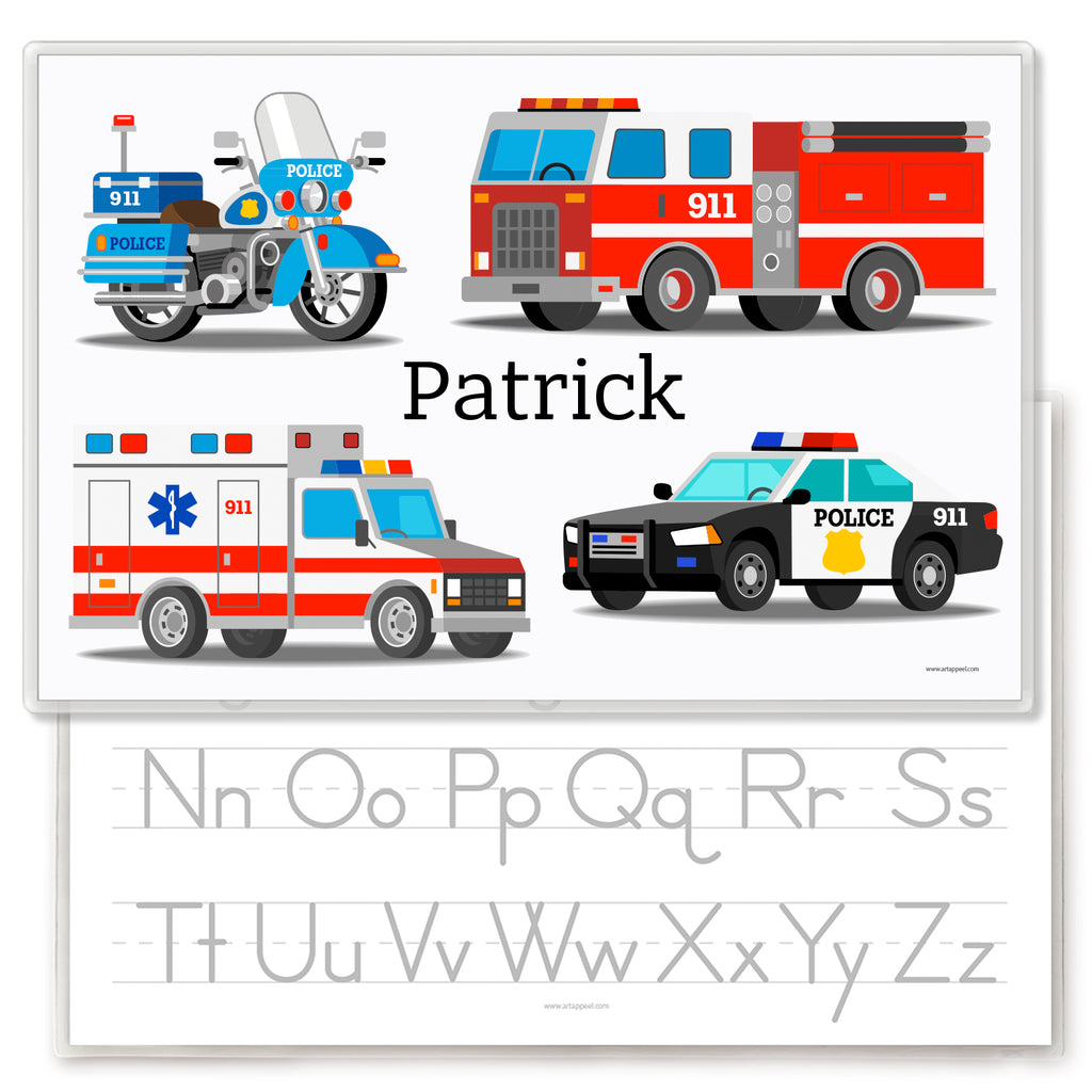 First Responders Personalized Kids Placemat