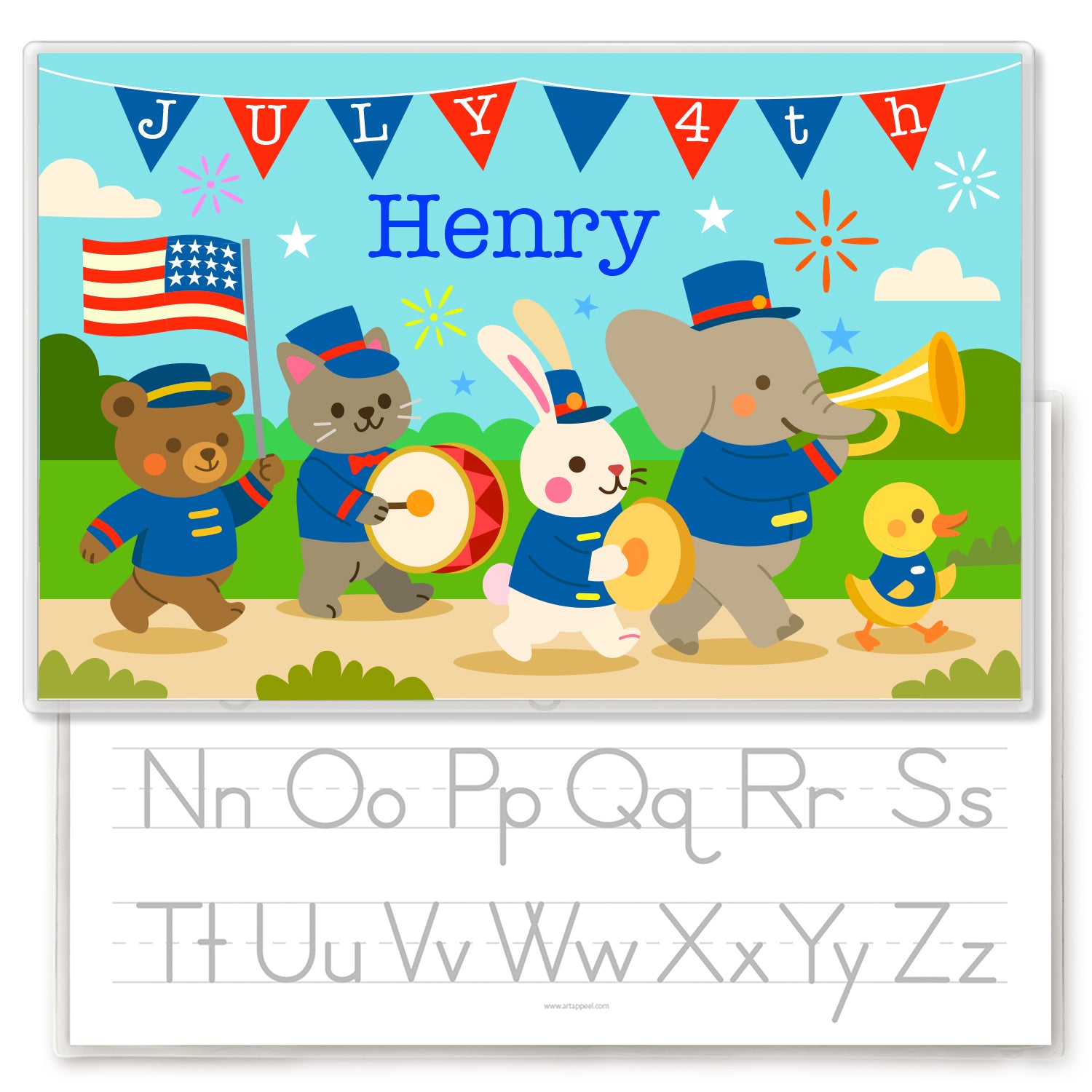 July 4th Parade Personalized Kids Placemat