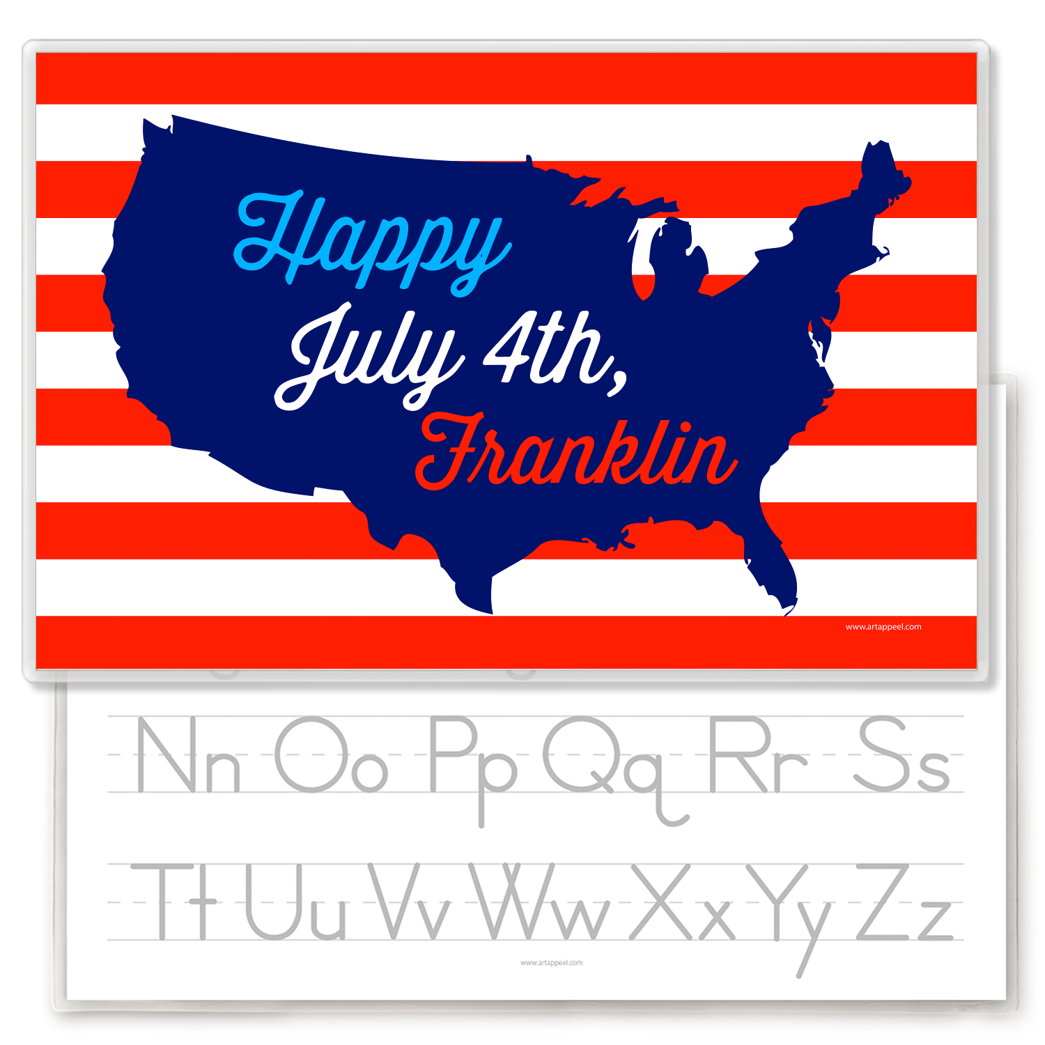 Fourth of July Map Personalized Kids Placemat