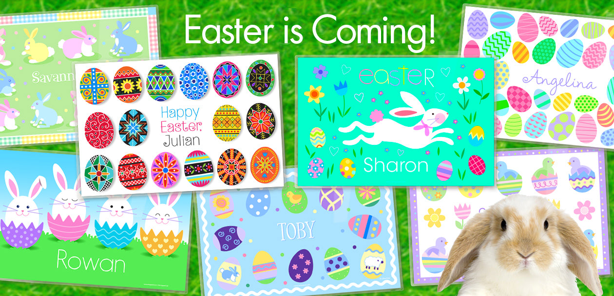 Personalized Easter placemats for kids