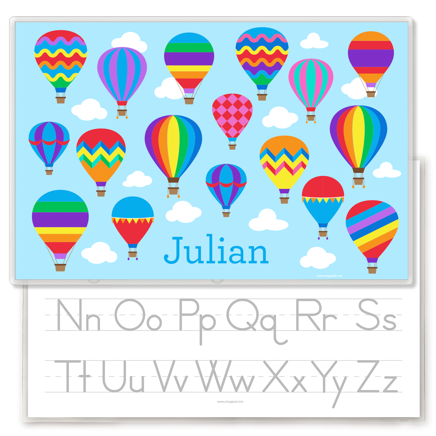 Hot Air Balloons Personalized Kids Placemat