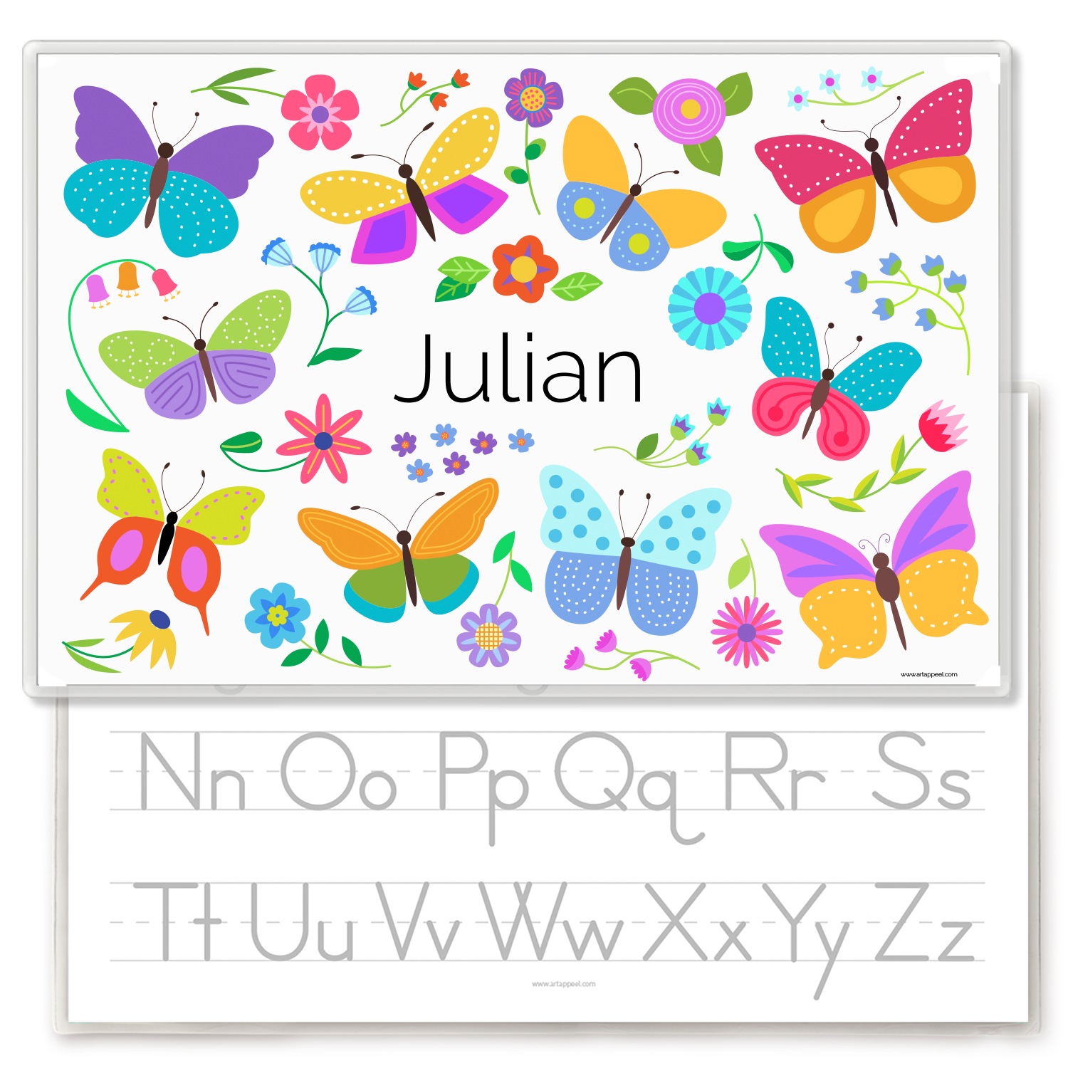 Spring Butterflies Personalized Kids Placemat