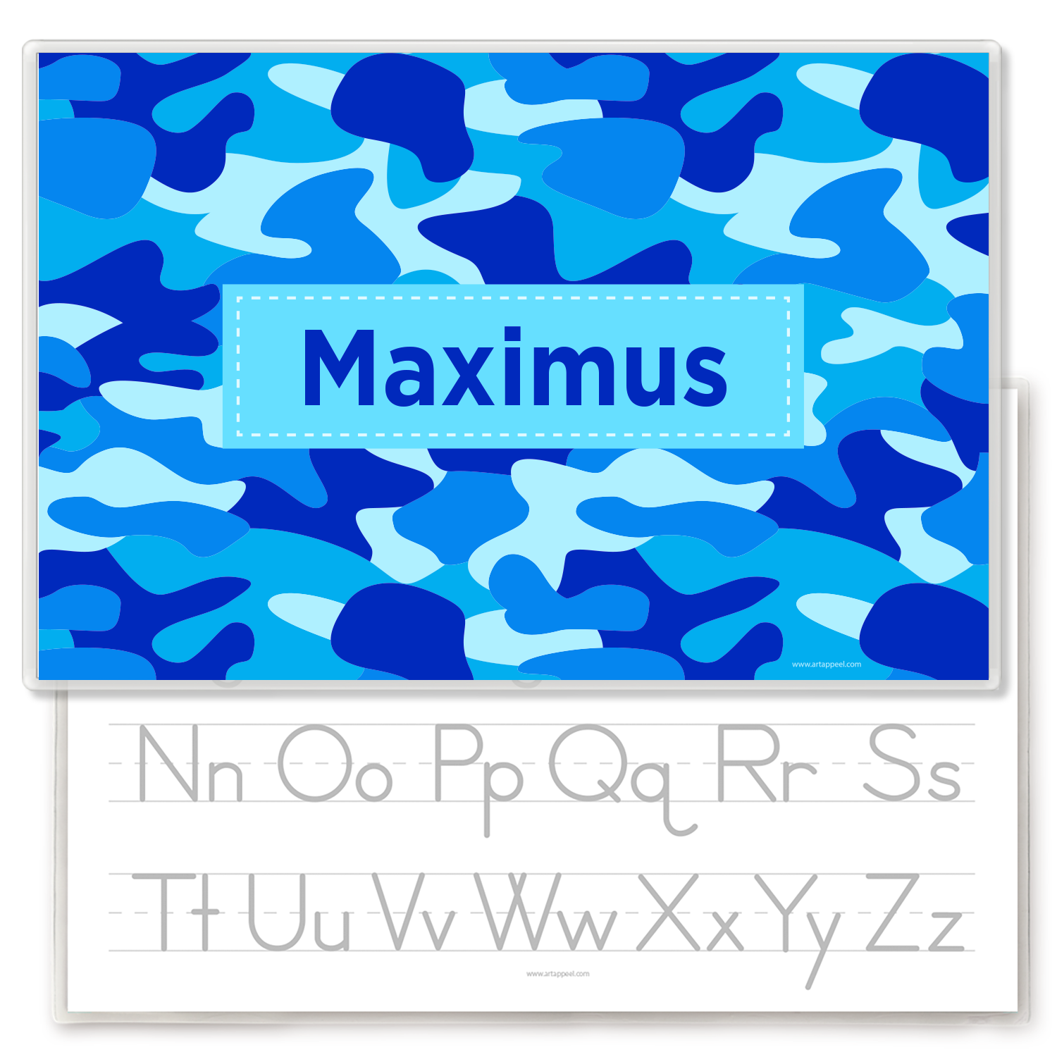 Kids Camo Blues Personalized Kids Placemat