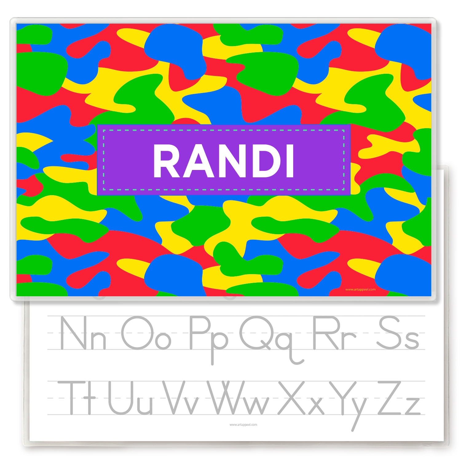 Kids Camo Rainbow Personalized Kids Placemat