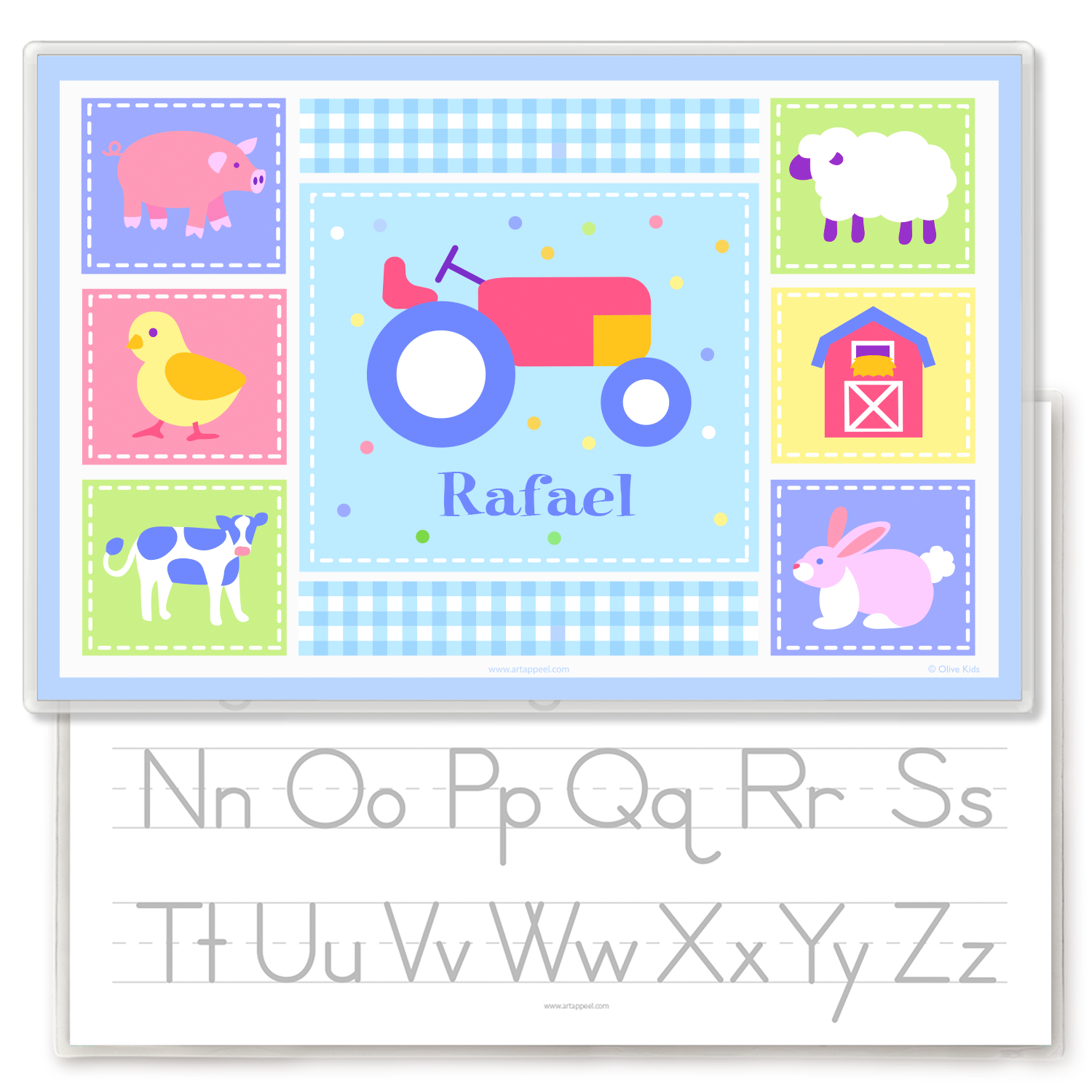 Country Baby Tractor Personalized Kids Placemat