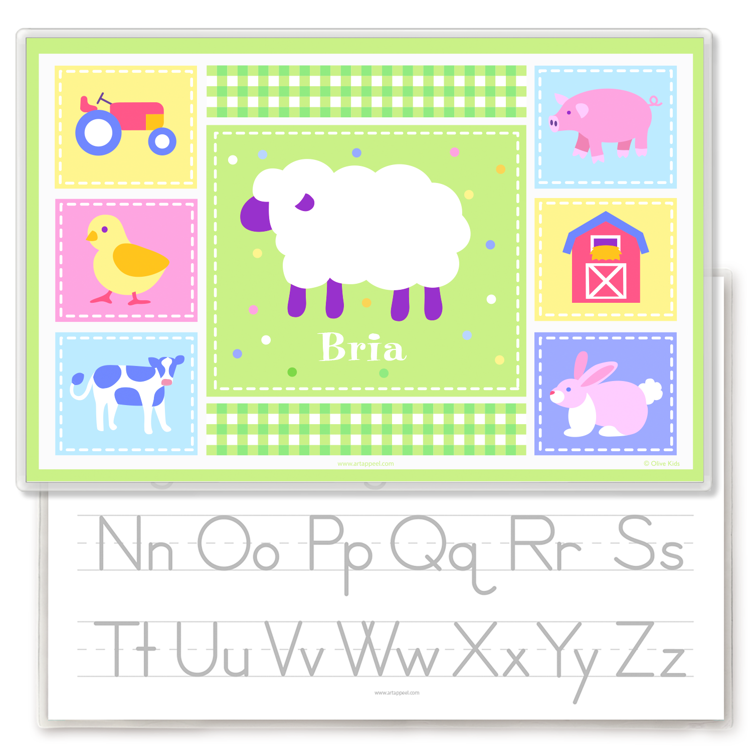 Country Baby Sheep Personalized Kids Placemat
