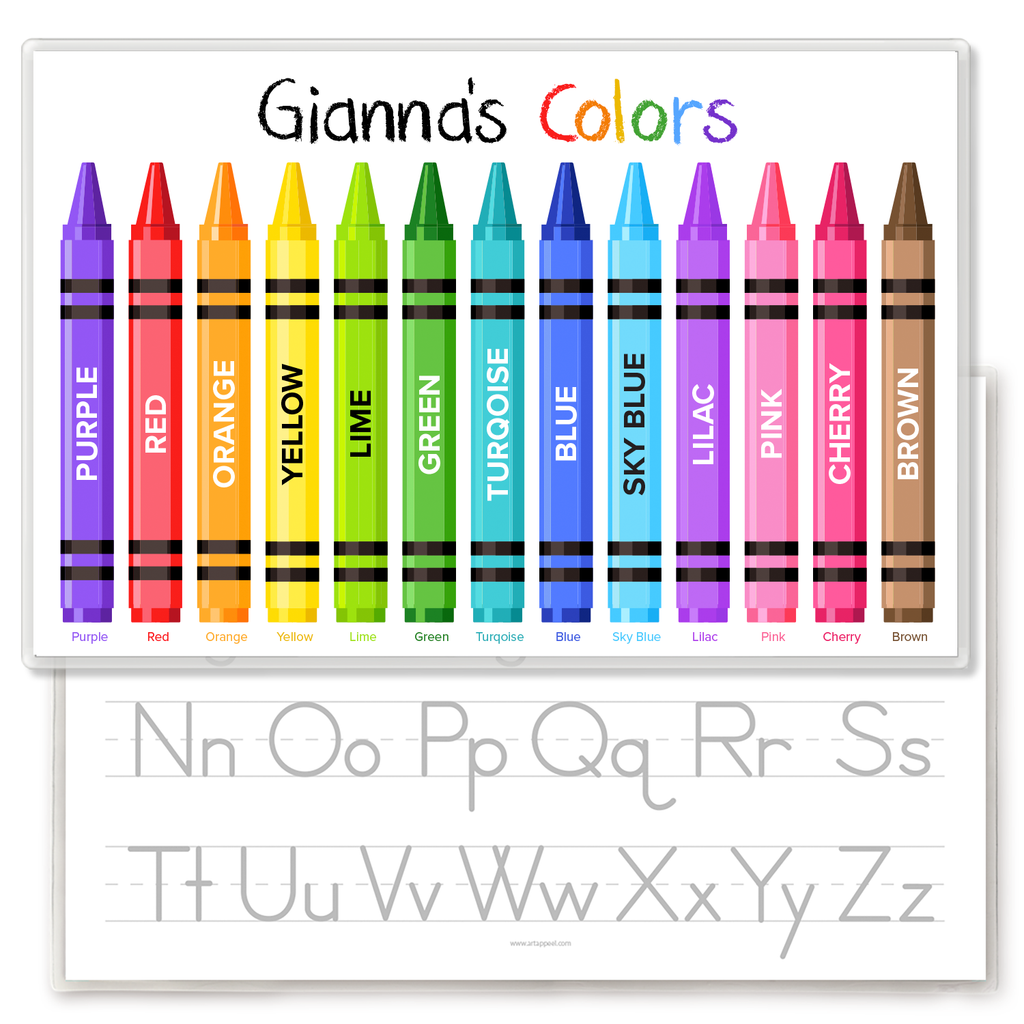 Crayon Learning Colors Personalized Kids Placemat