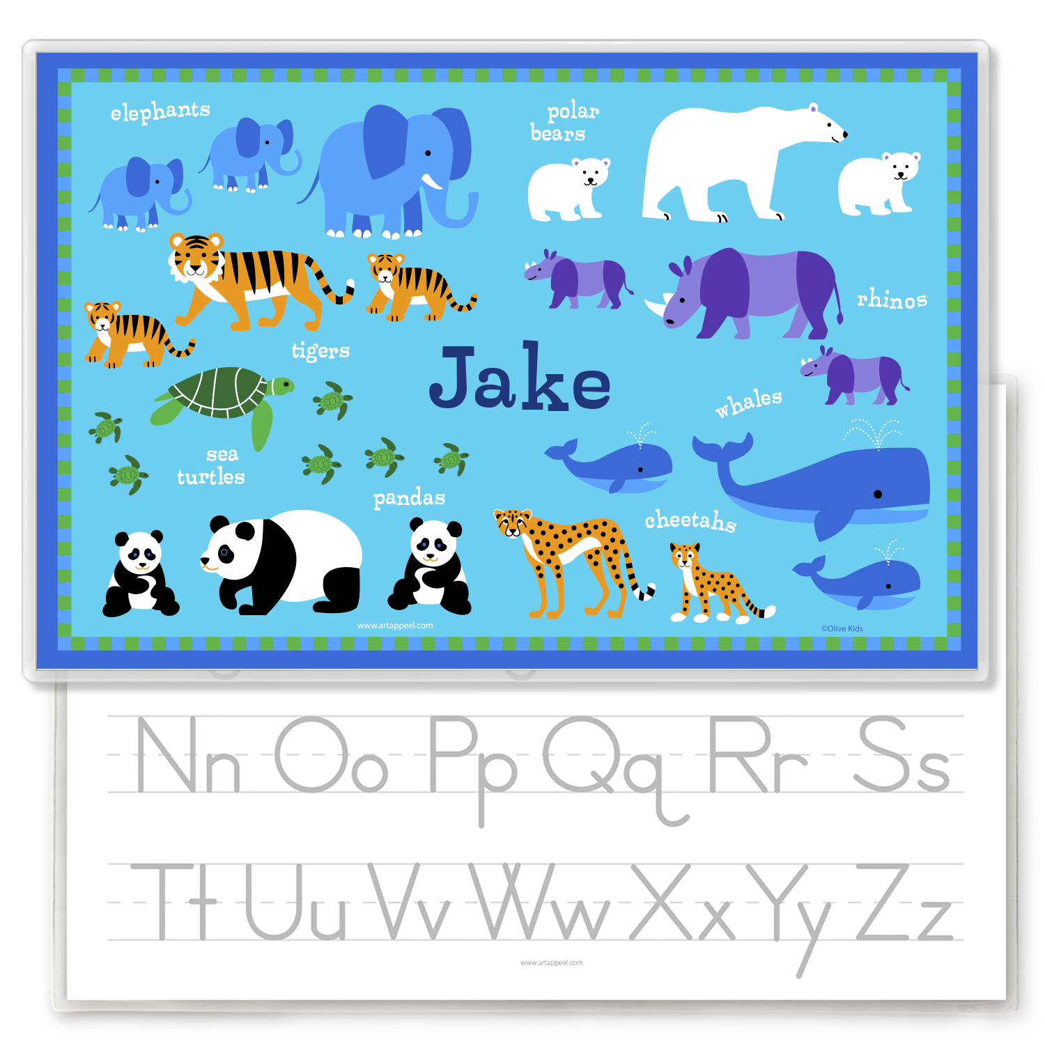 Endangered Animals Personalized Kids Placemat