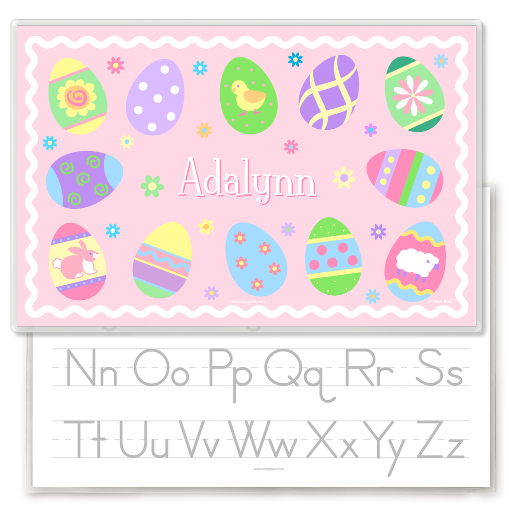 Easter Eggs Girls Personalized Kids Placemat