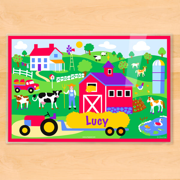 Girls Country Farm Personalized Kids Placemat