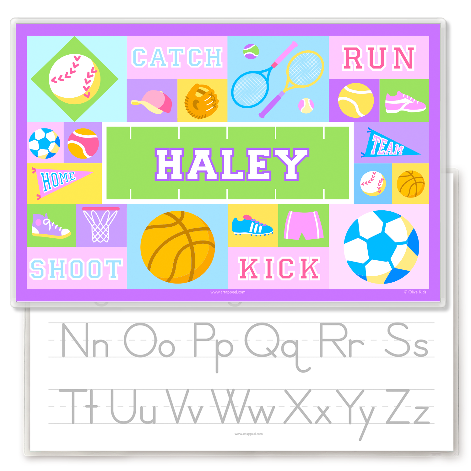 Girls Sports Personalized Kids Placemat
