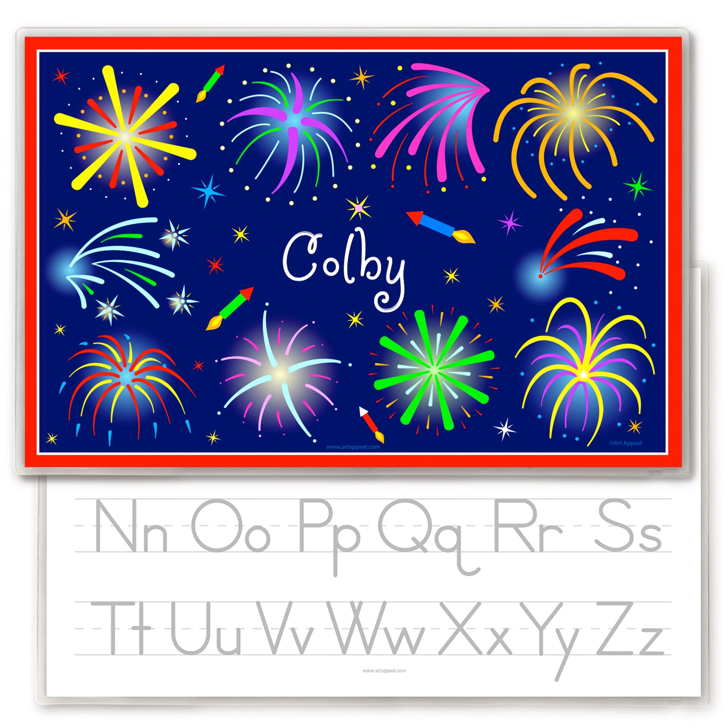 Fourth of July Fireworks Personalized Kids Placemat