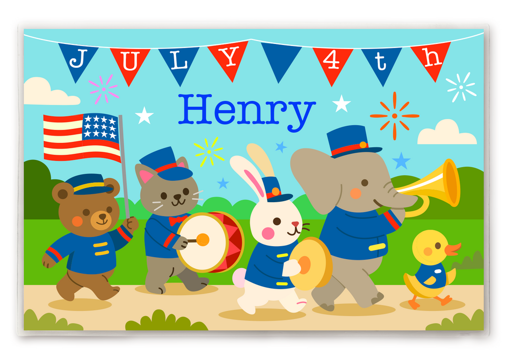 July 4th Parade Personalized Kids Placemat