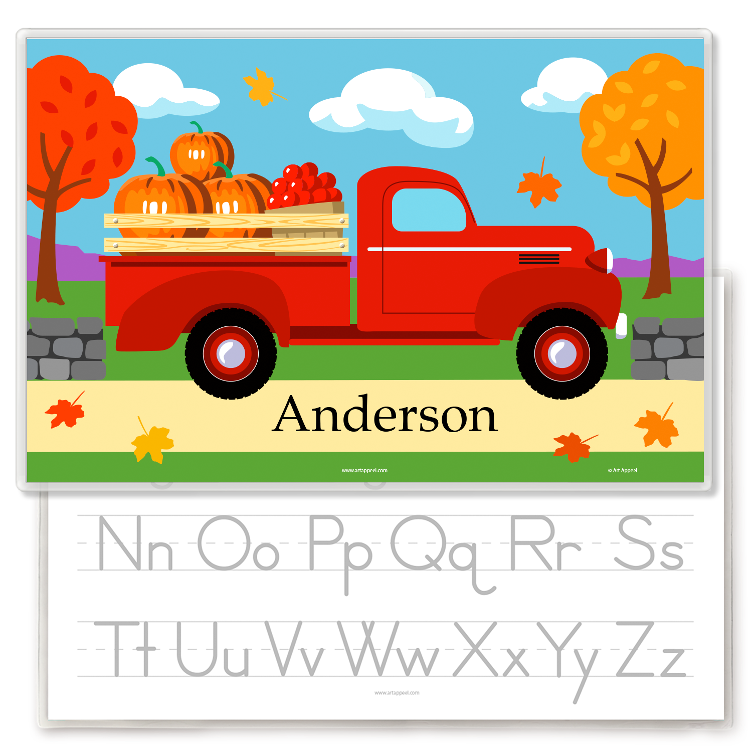 Fall Truck Personalized Kids Placemat