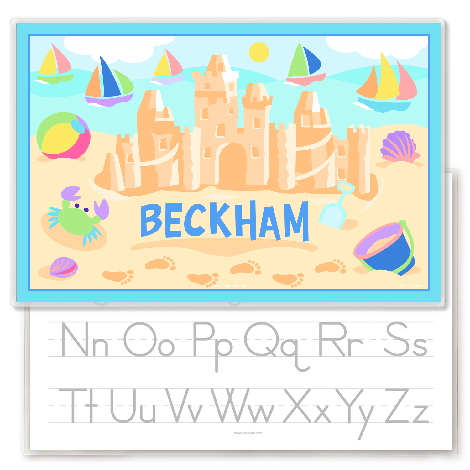 Summer Sandcastle Boys Personalized Kids Placemat