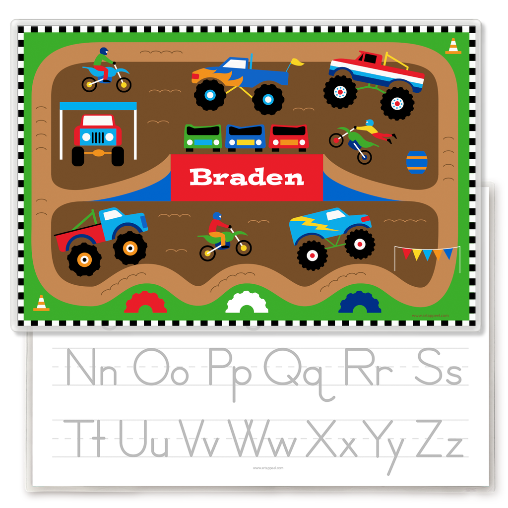 Monster Trucks Personalized Kids Placemat