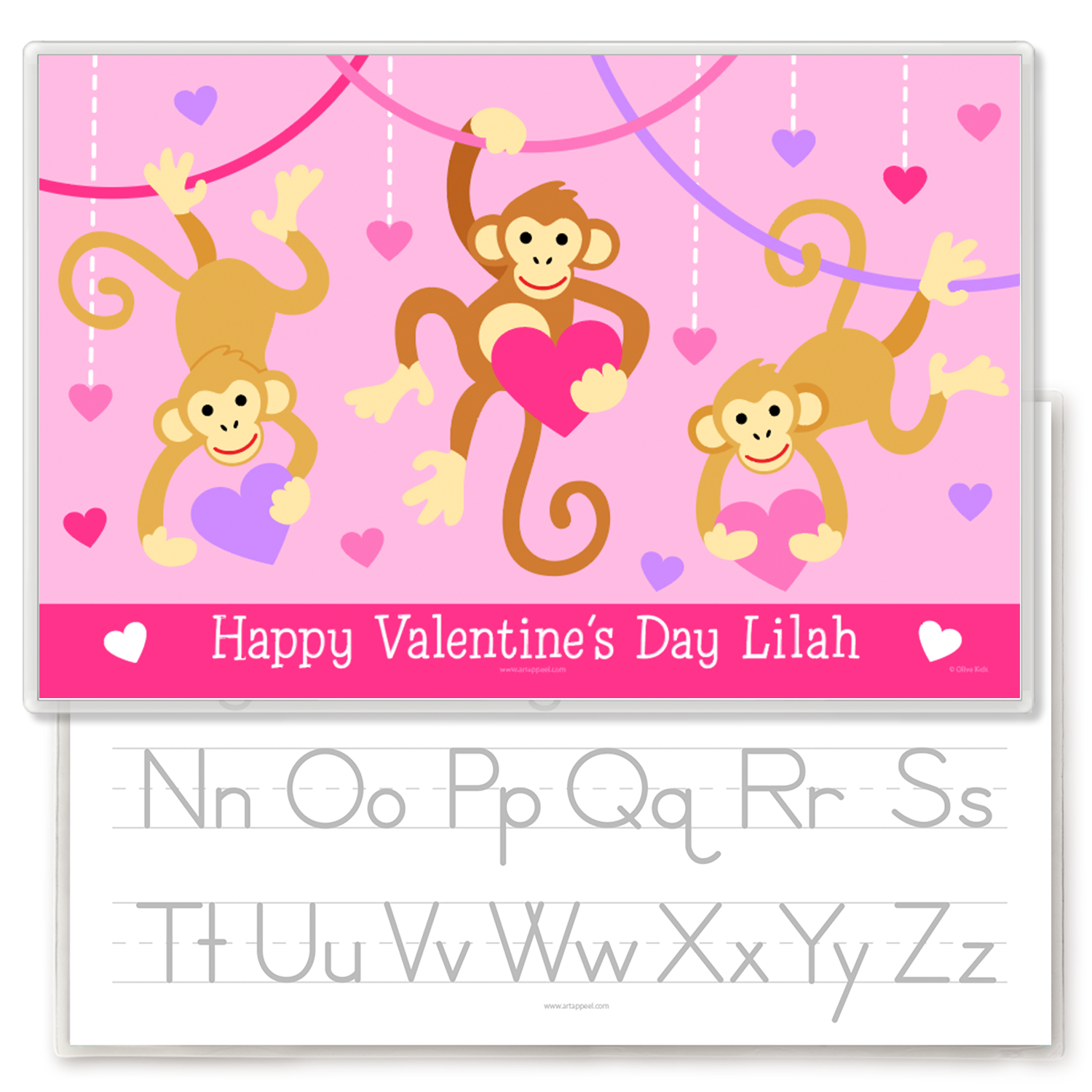 Valentine Monkeys Personalized Placemat