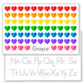 Valentine Rainbow Hearts Personalized Kids Placemat
