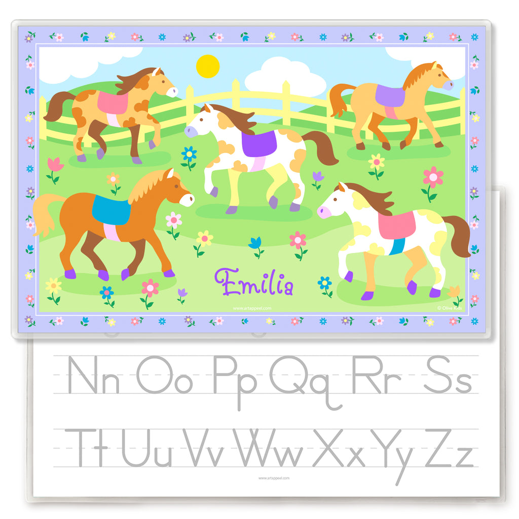Ponies Personalized Kids Placemat