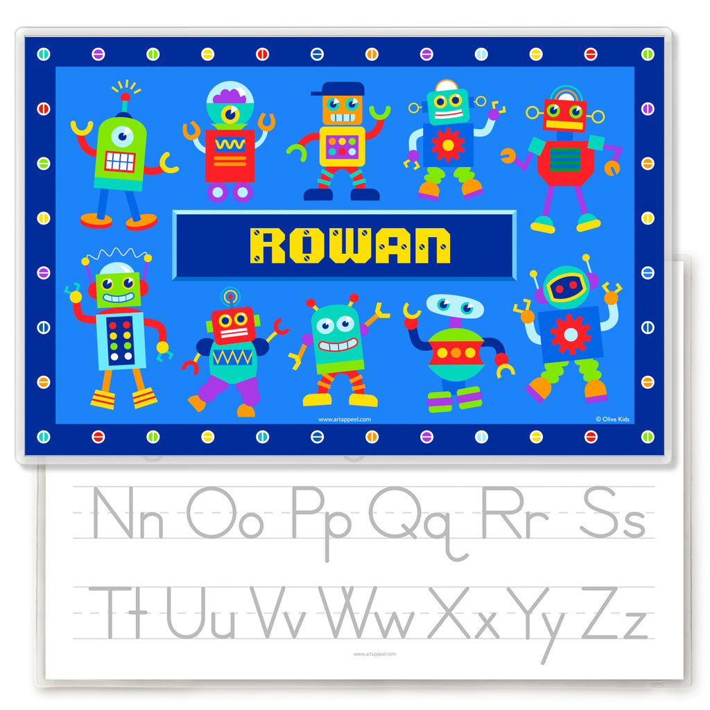 Little Robots Personalized Kids Placemat
