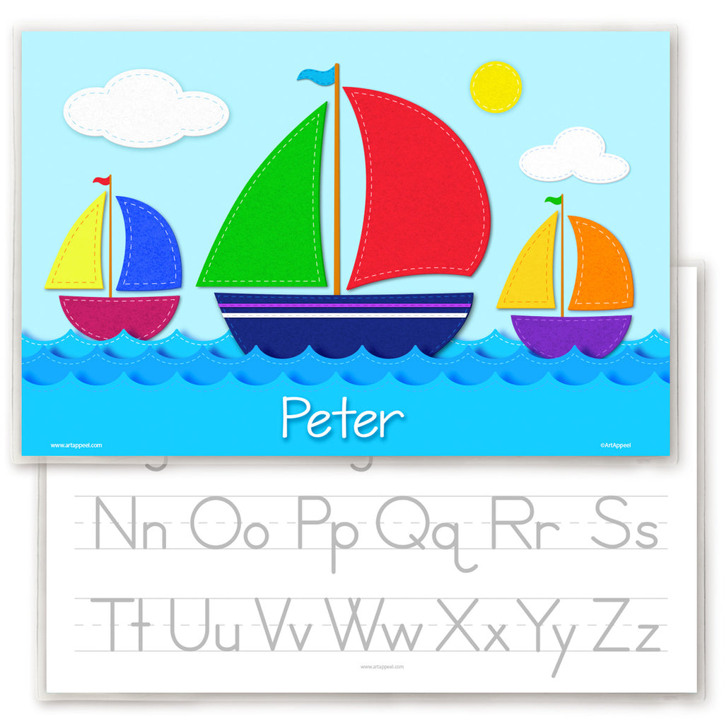 Sailboats Personalized Kids Placemat