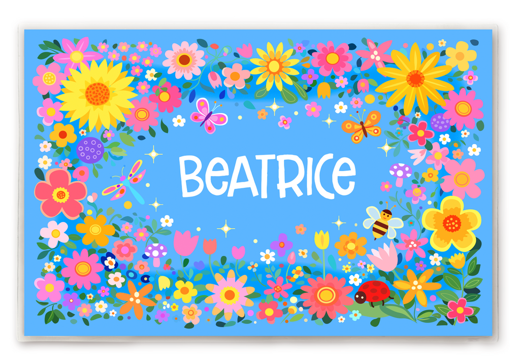 Spring Flowers Personalized Kids Placemat