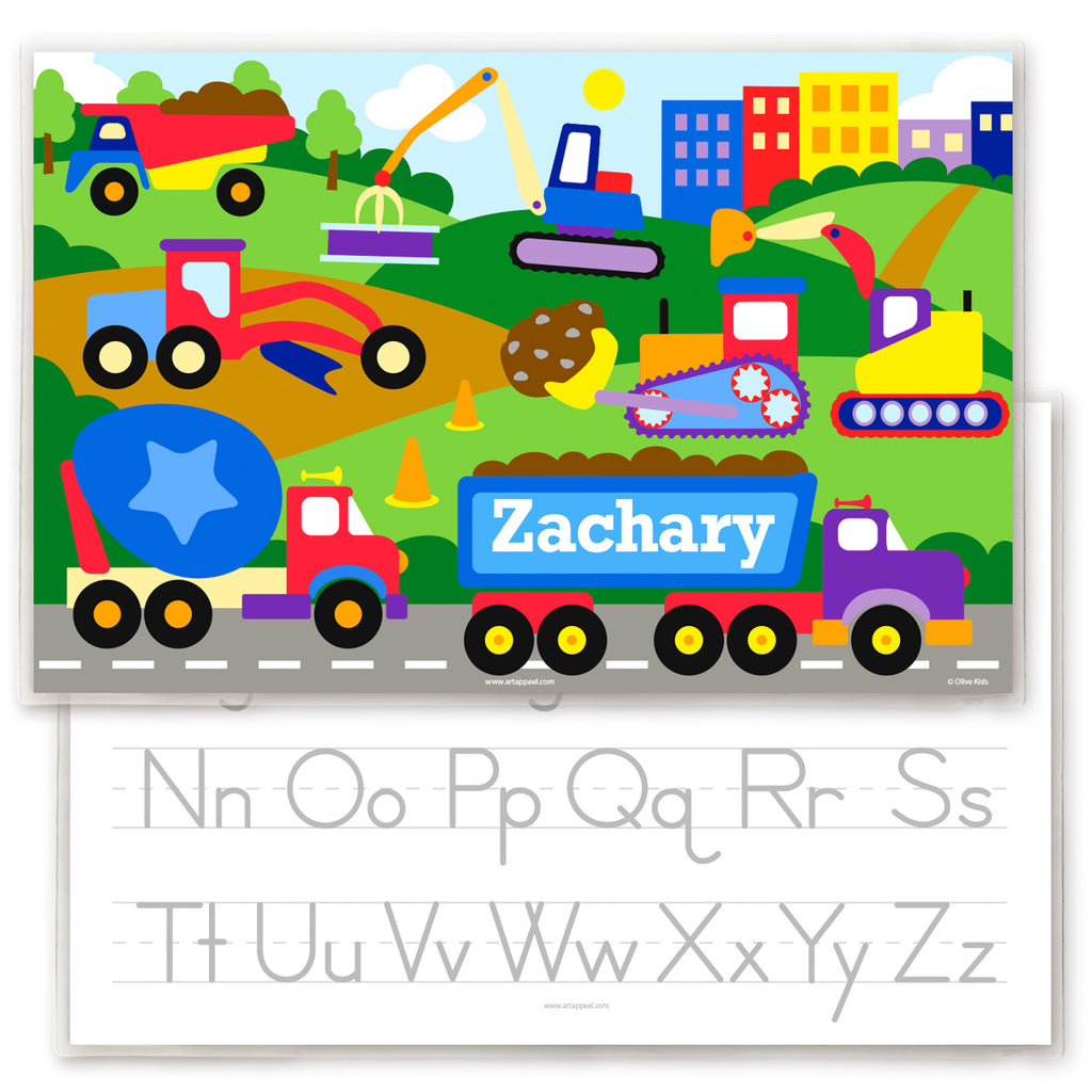 Under Construction Personalized Kids Placemat