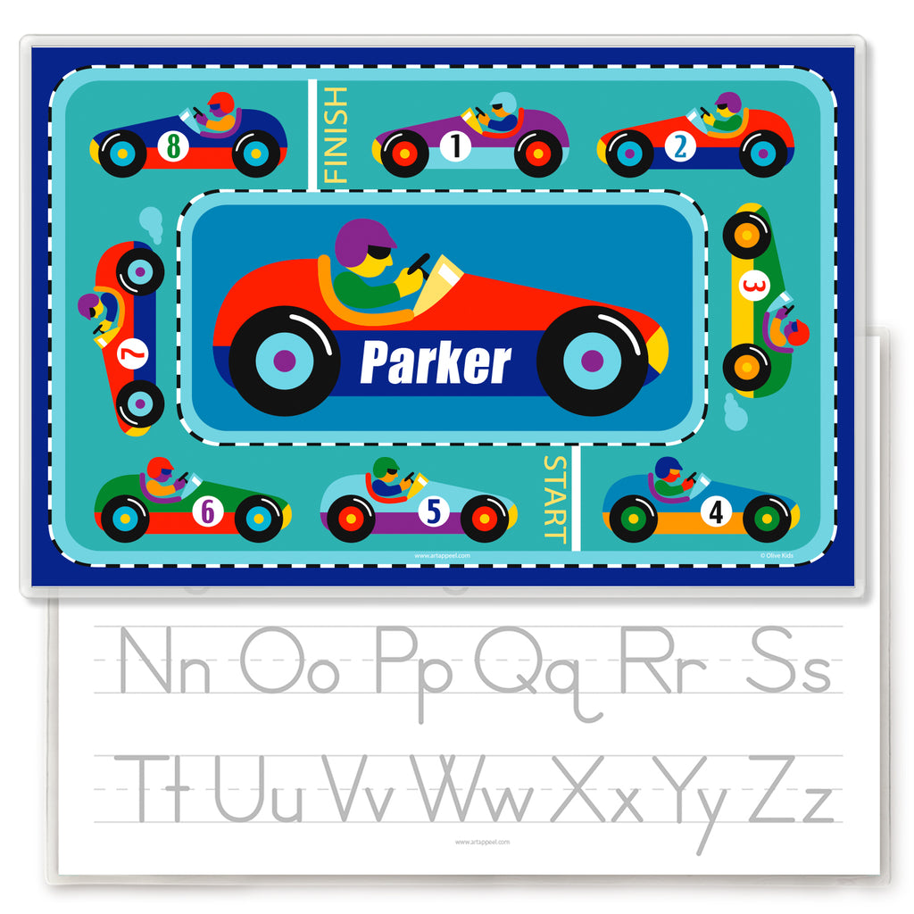 Vroom Race Car Personalized Kids Placemat