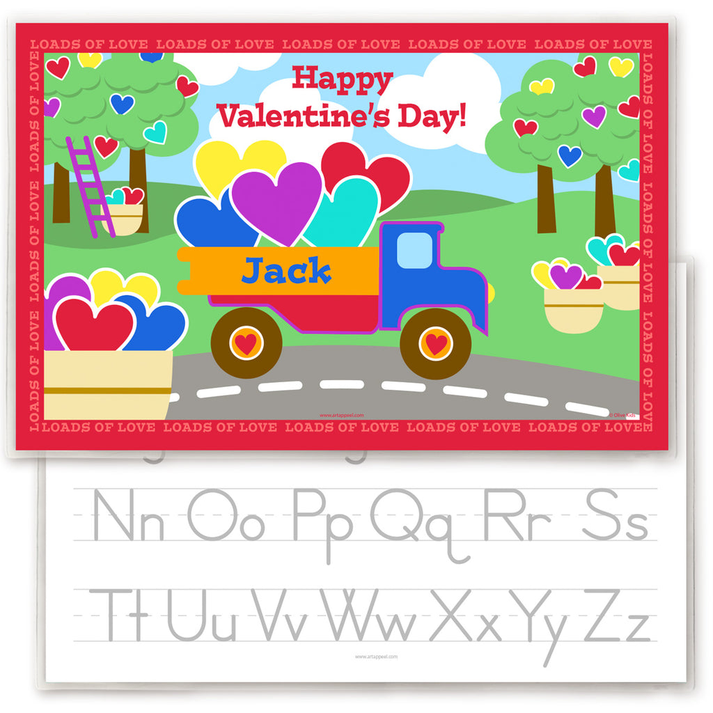 Valentine's Day Truck Personalized Kids Placemat