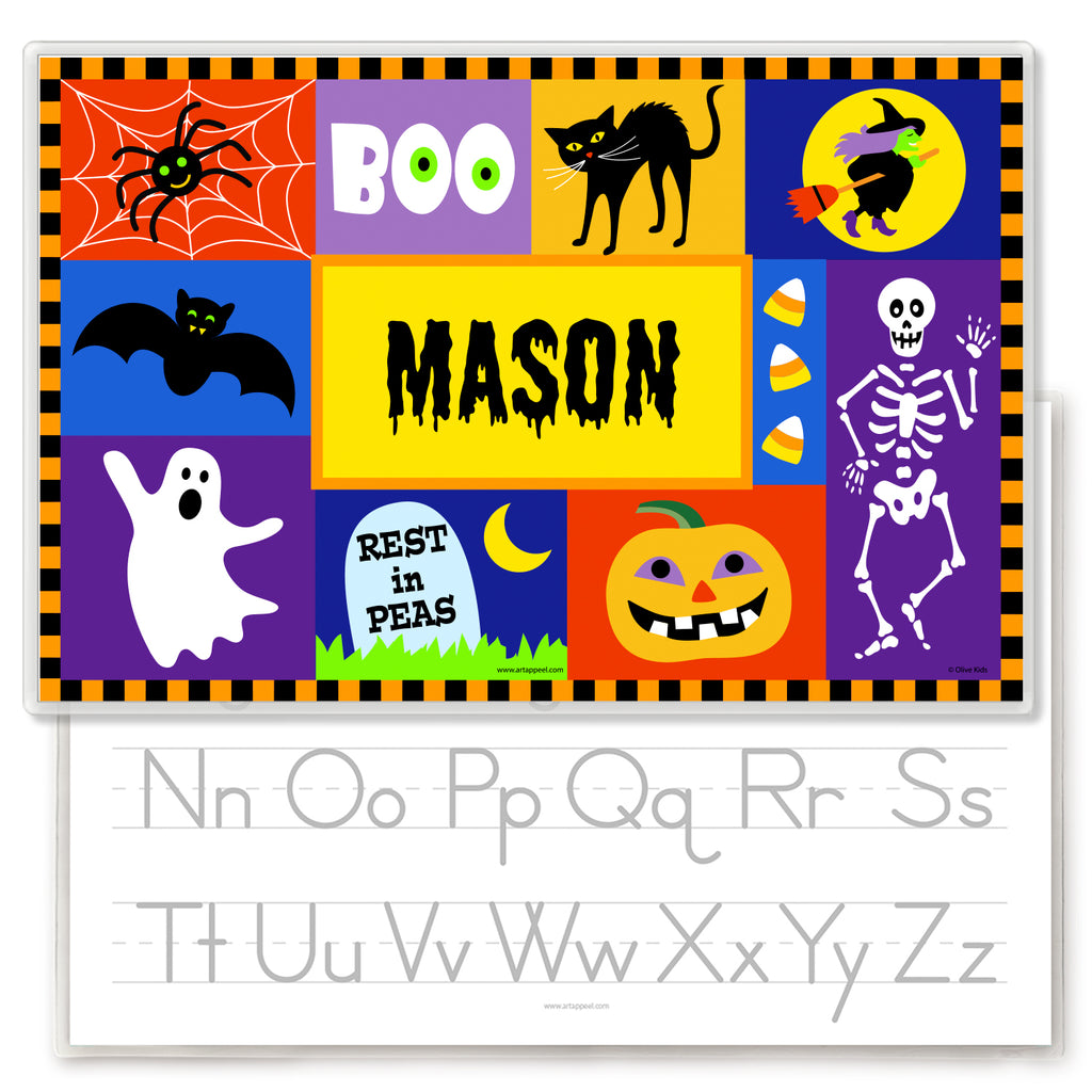 Halloween Blocks Personalized Kids Placemat