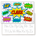 Colorful comic book inspired kid personalized placemat