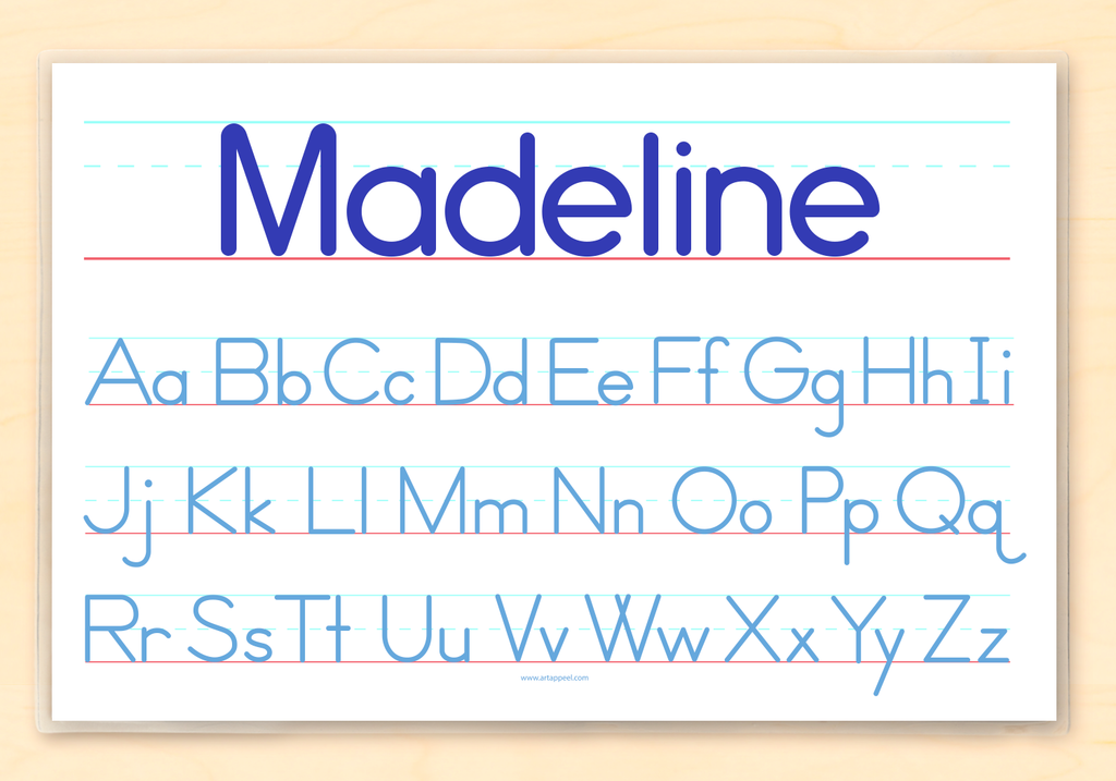 Alphabet kids personalized name learning educational placemat with upper case and lower case practice alphabet school letters