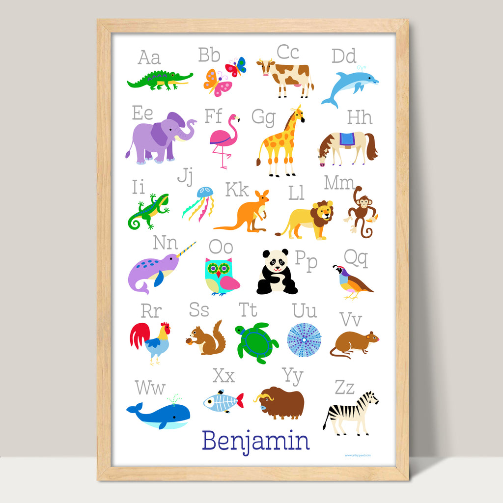 Animal Alphabet Personalized Art Print