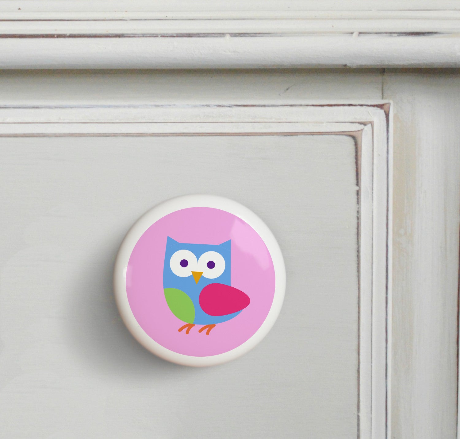 Owl - Birdie Small Ceramics Kids Drawer Knob by Olive Kids from Art Appeel