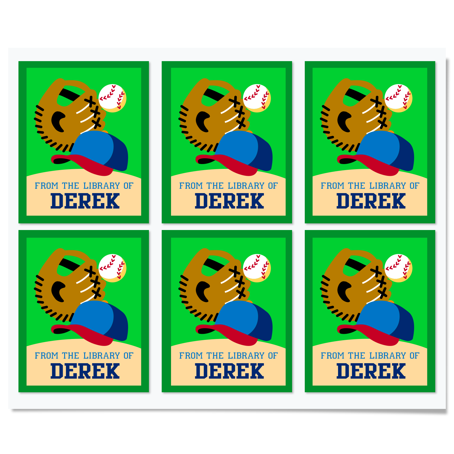 Baseball Personalized Bookplates