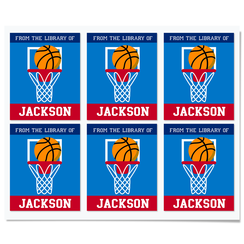 Basketball Personalized Bookplates